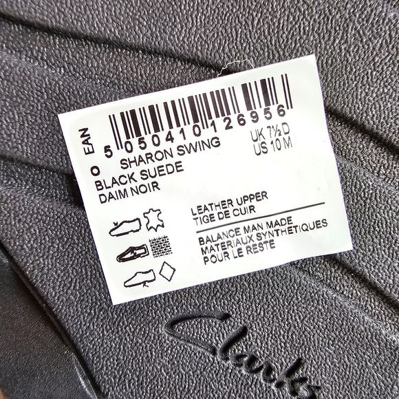 NEW Clarks Women's Sharon Swing Soft Suede Leather Ankle Boots Size 10M Black - Picture 5 of 5